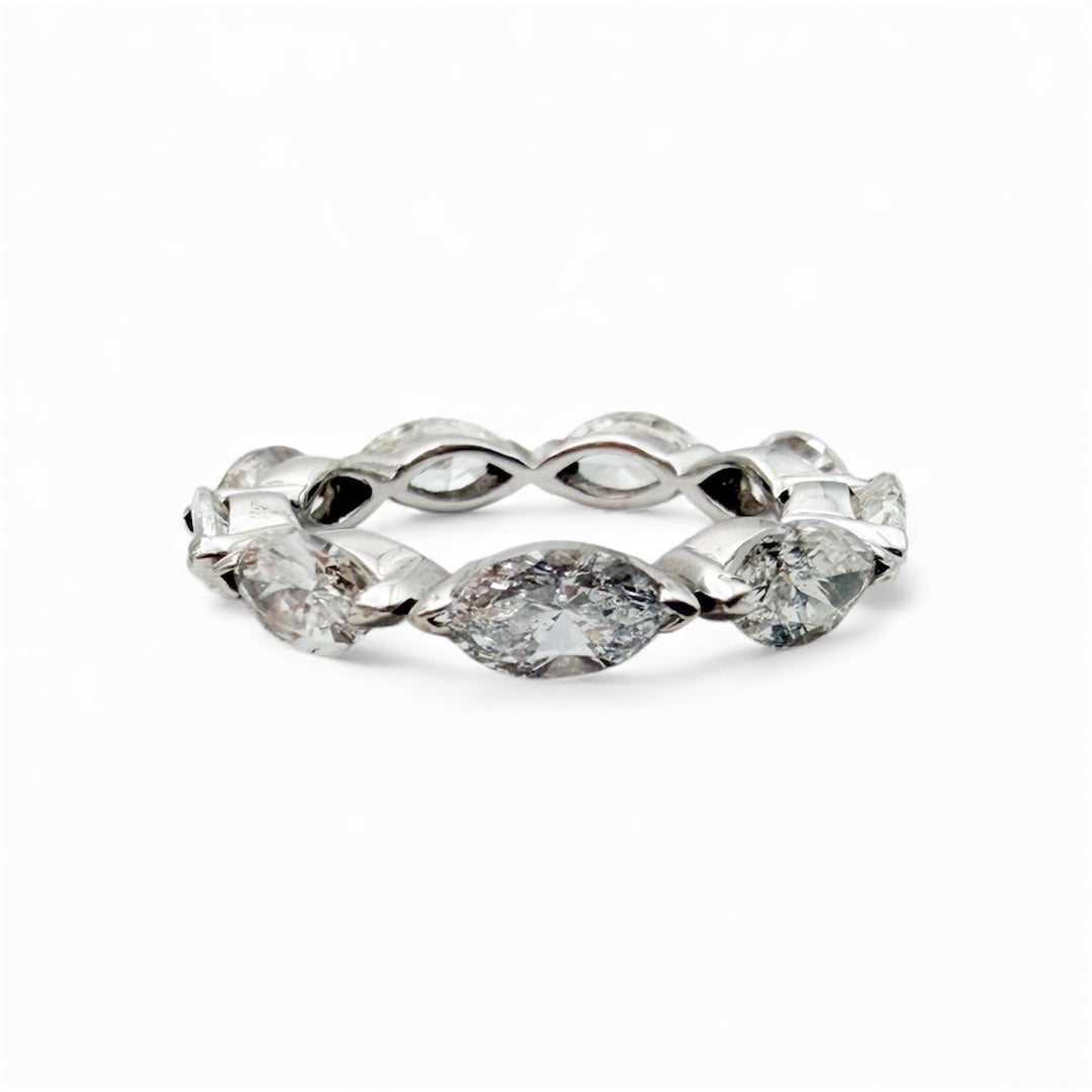 14k White Gold Prong Set Diamond Estate Ring