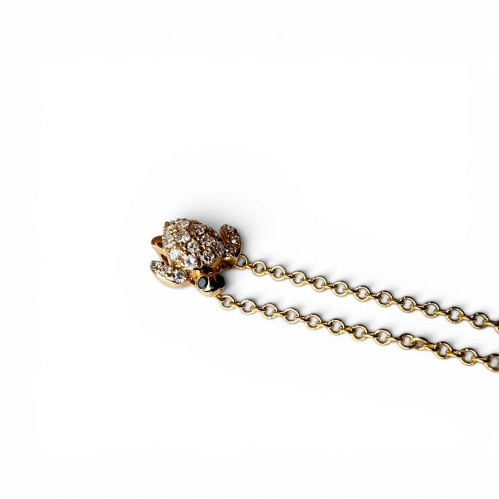 14k Yellow Gold Diamond Sea Turtle Pendant