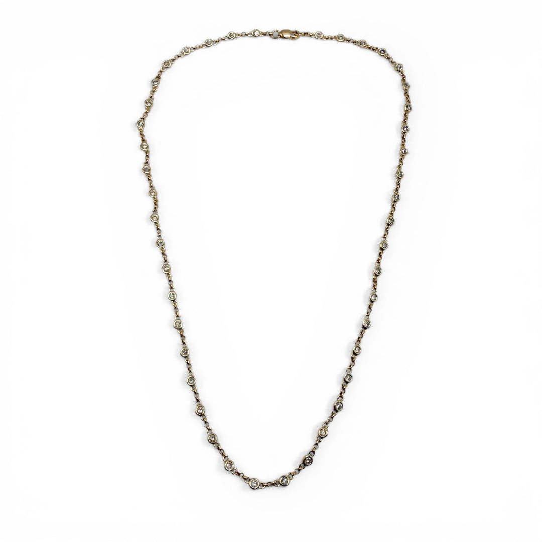 18k Yellow Gold Bezel Estate Necklace