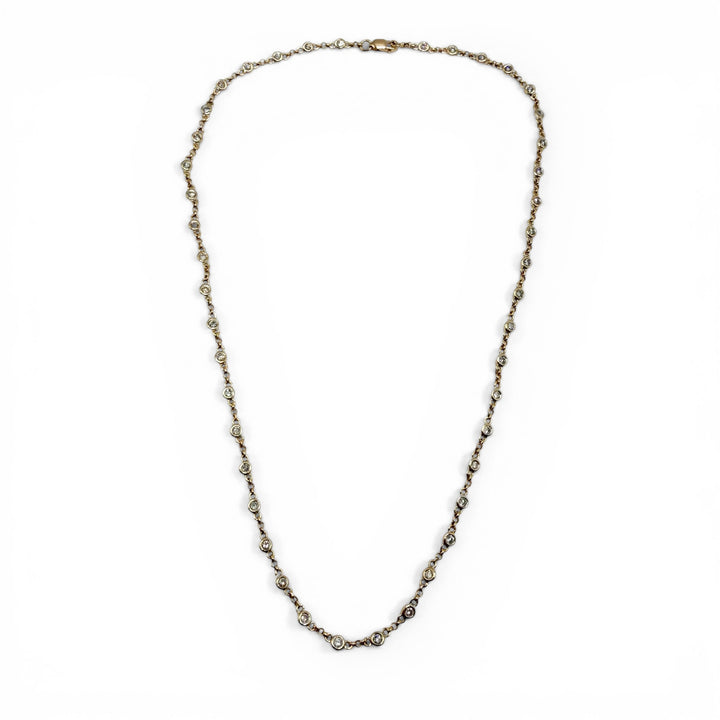 18k Yellow Gold Bezel Estate Necklace