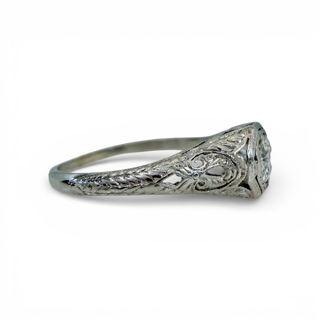 Platinum Antique Diamond Estate Ring