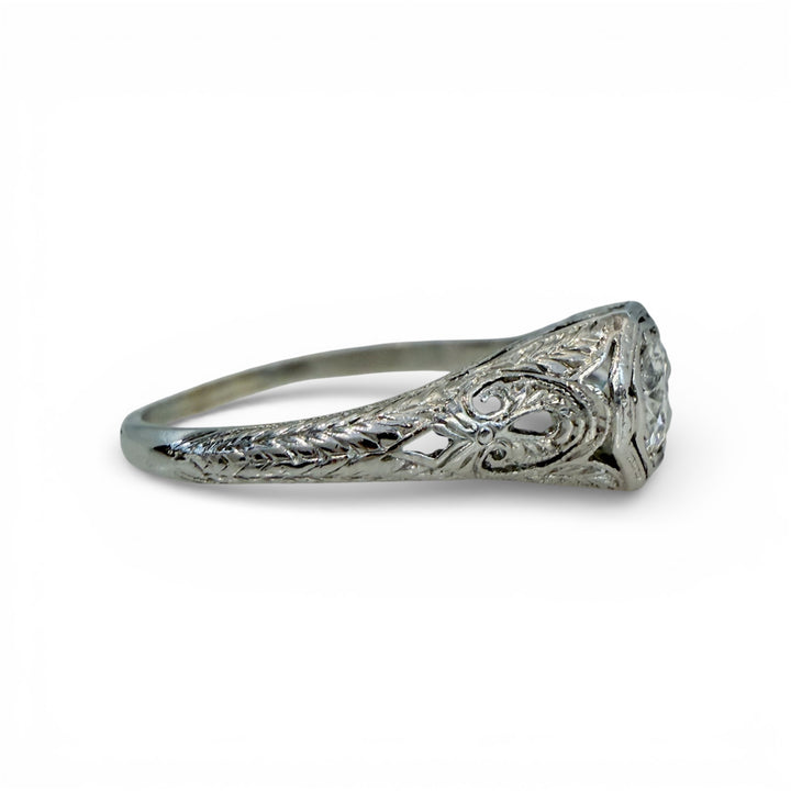 Platinum Antique Diamond Estate Ring
