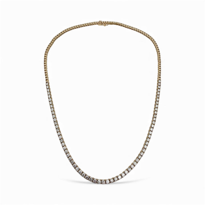 14k Yellow Gold Diamond Tennis Necklace