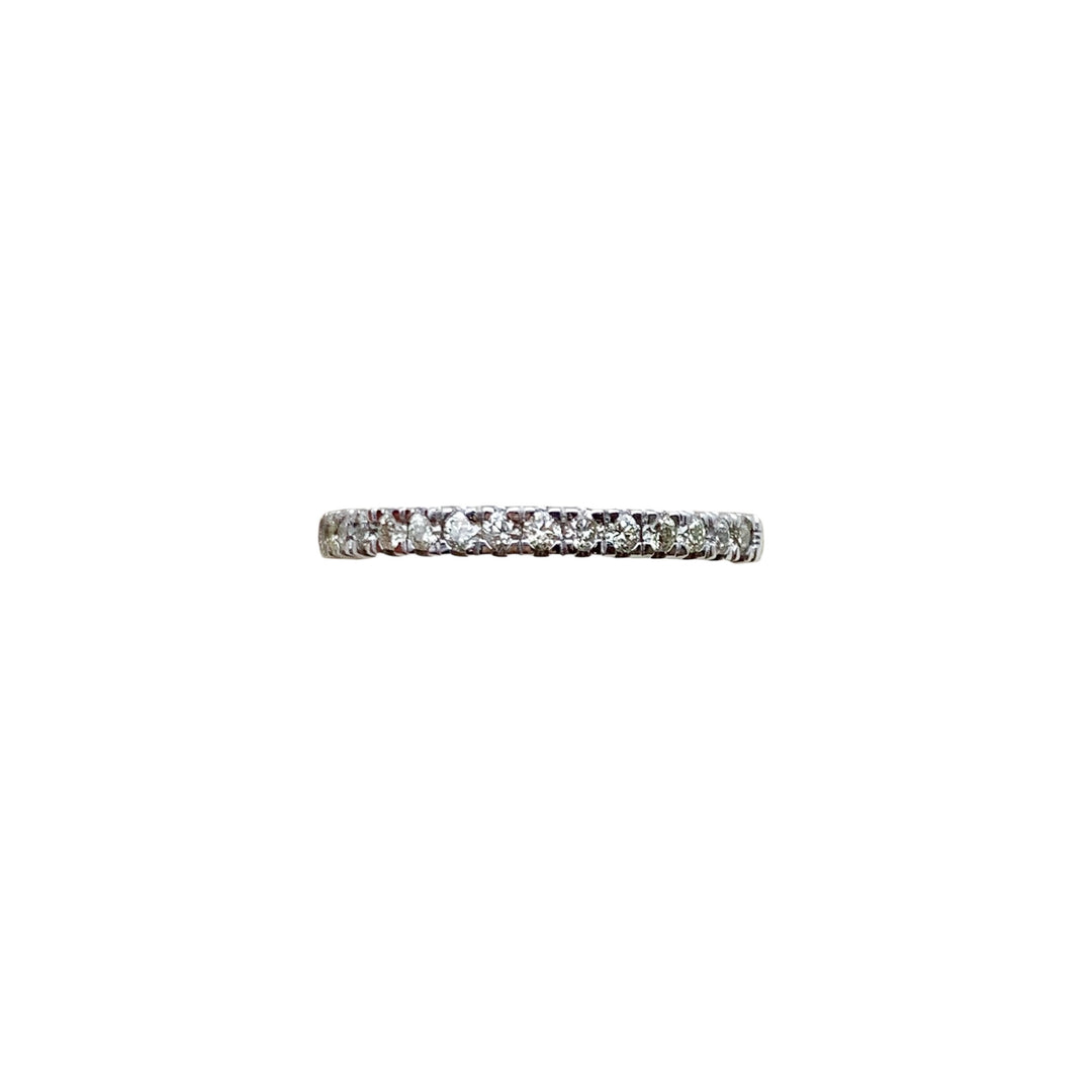 14k White Gold Prong Set 0.19ctw Round Diamond Wedding Band
