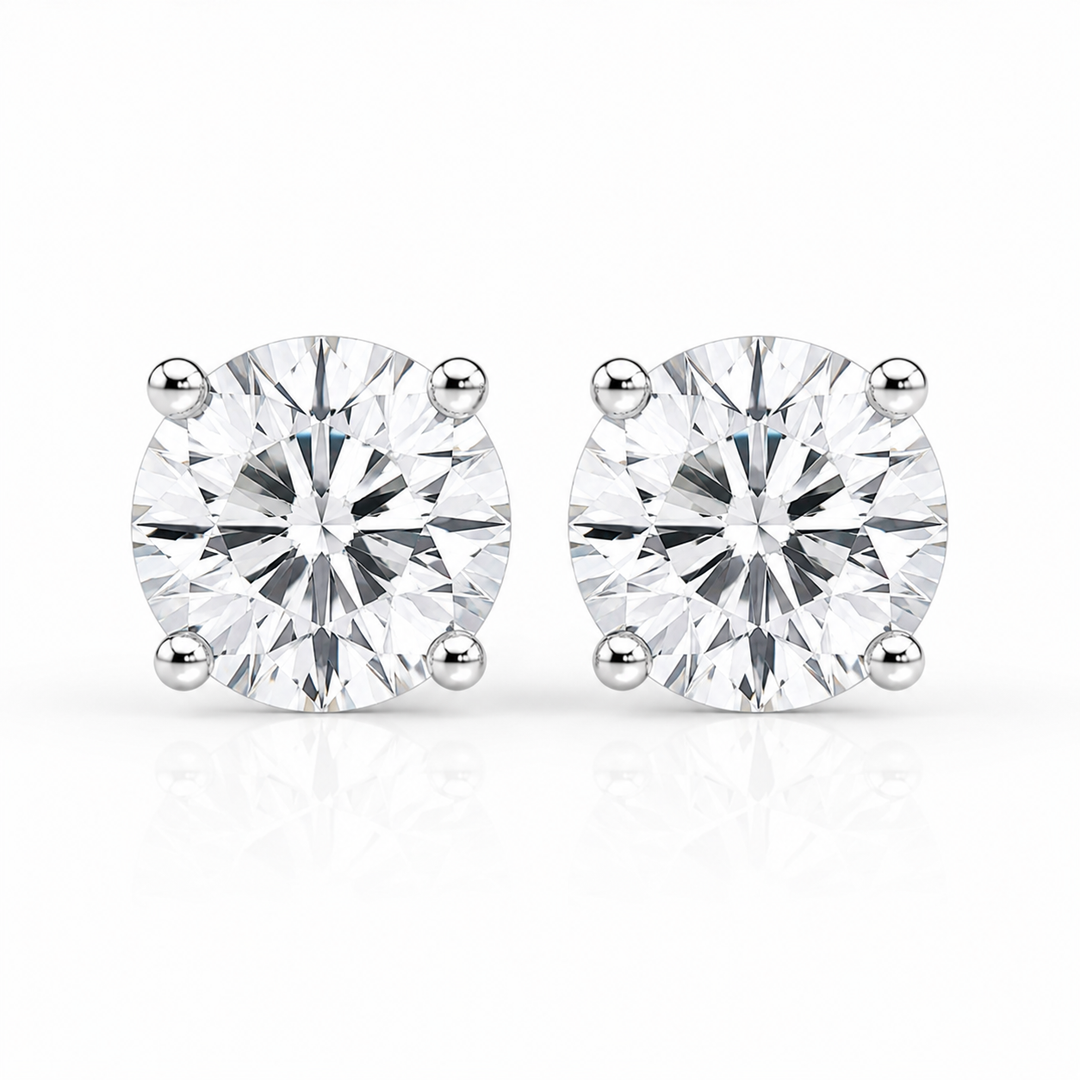 14k White Gold Lab Grown Diamond Earrings 3.00 cttw