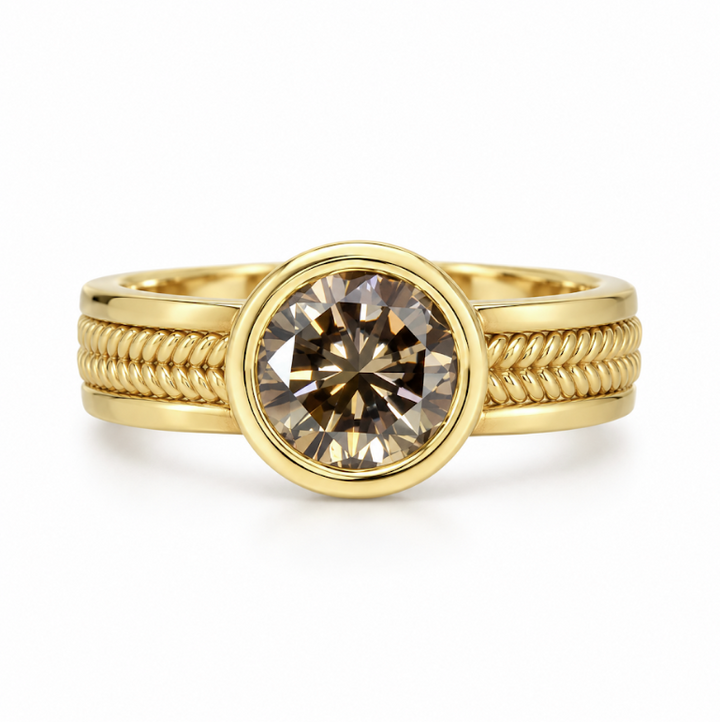 18k Yellow Gold Chocolate Diamond Estate Ring