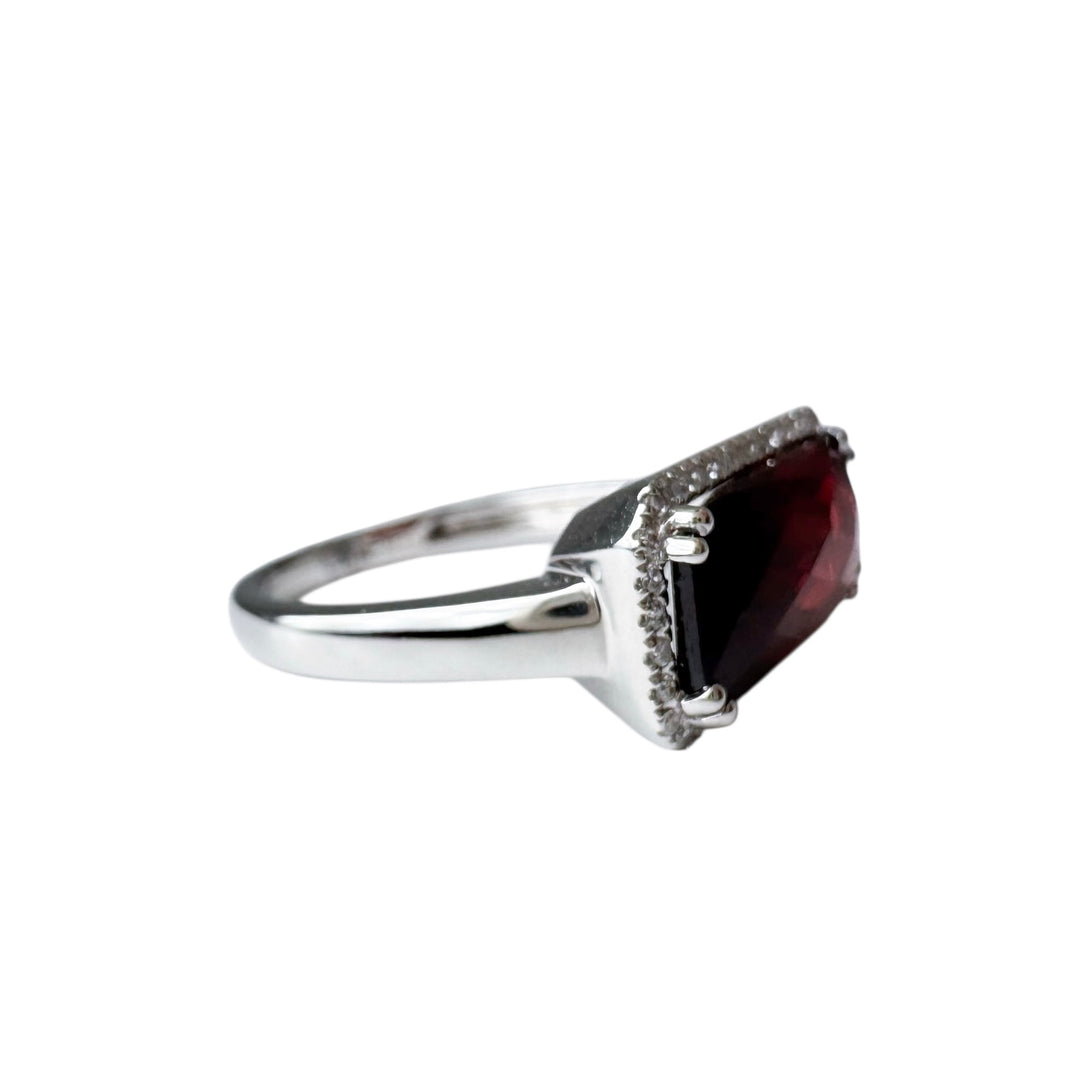 14k White Gold Halo Ring