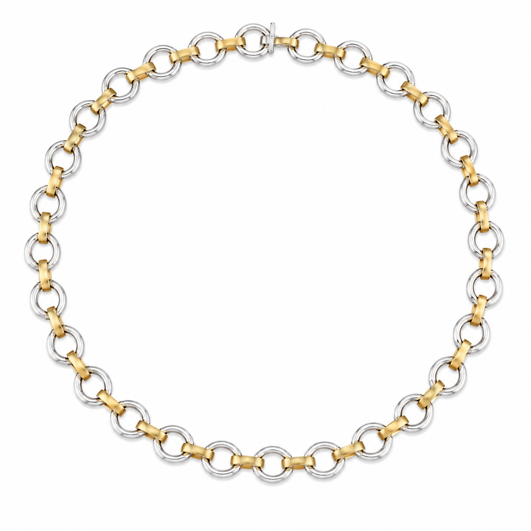 14k Two Tone Oval Link Estate Chain