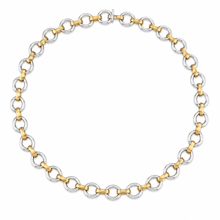 14k Two Tone Oval Link Estate Chain