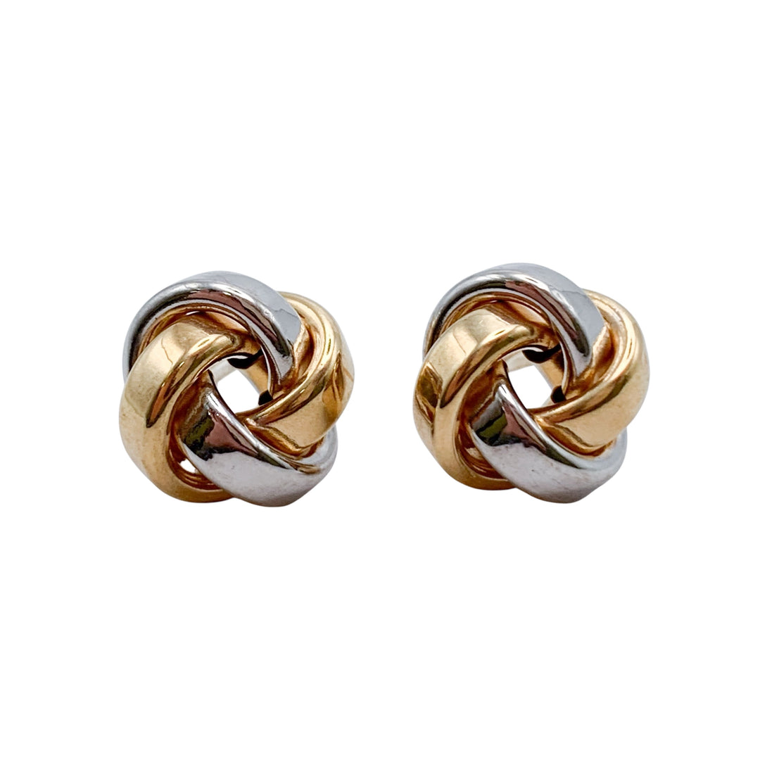 14k Tri-Color Stud Earrings