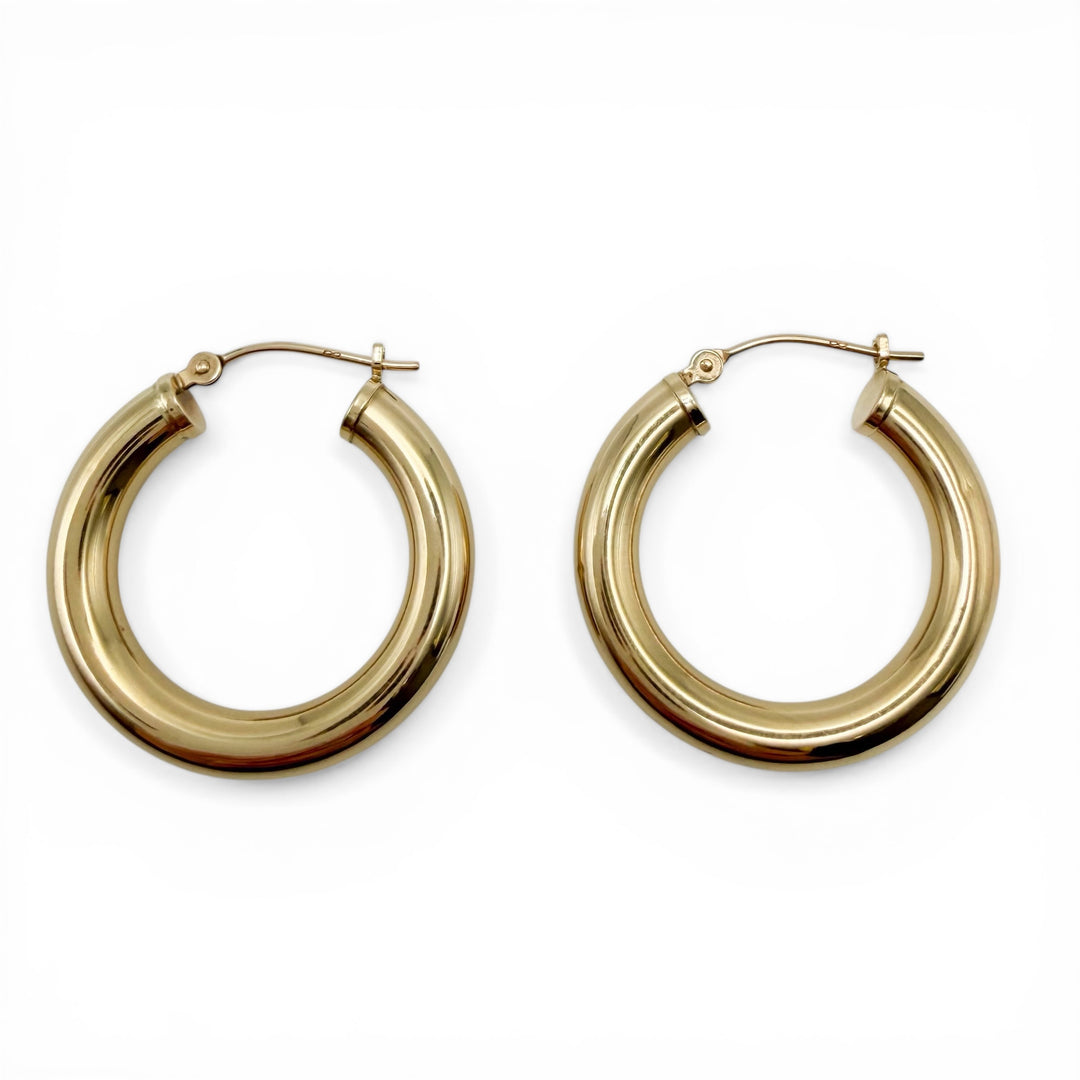 14k Yellow Gold Hoop Estate Earrings