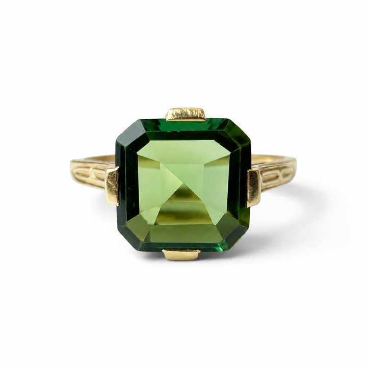 14k Yellow Gold Tourmaline Estate Ring