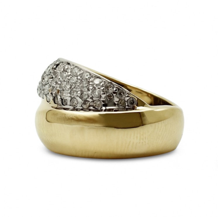14k Two Tone Estate Crossover Ring