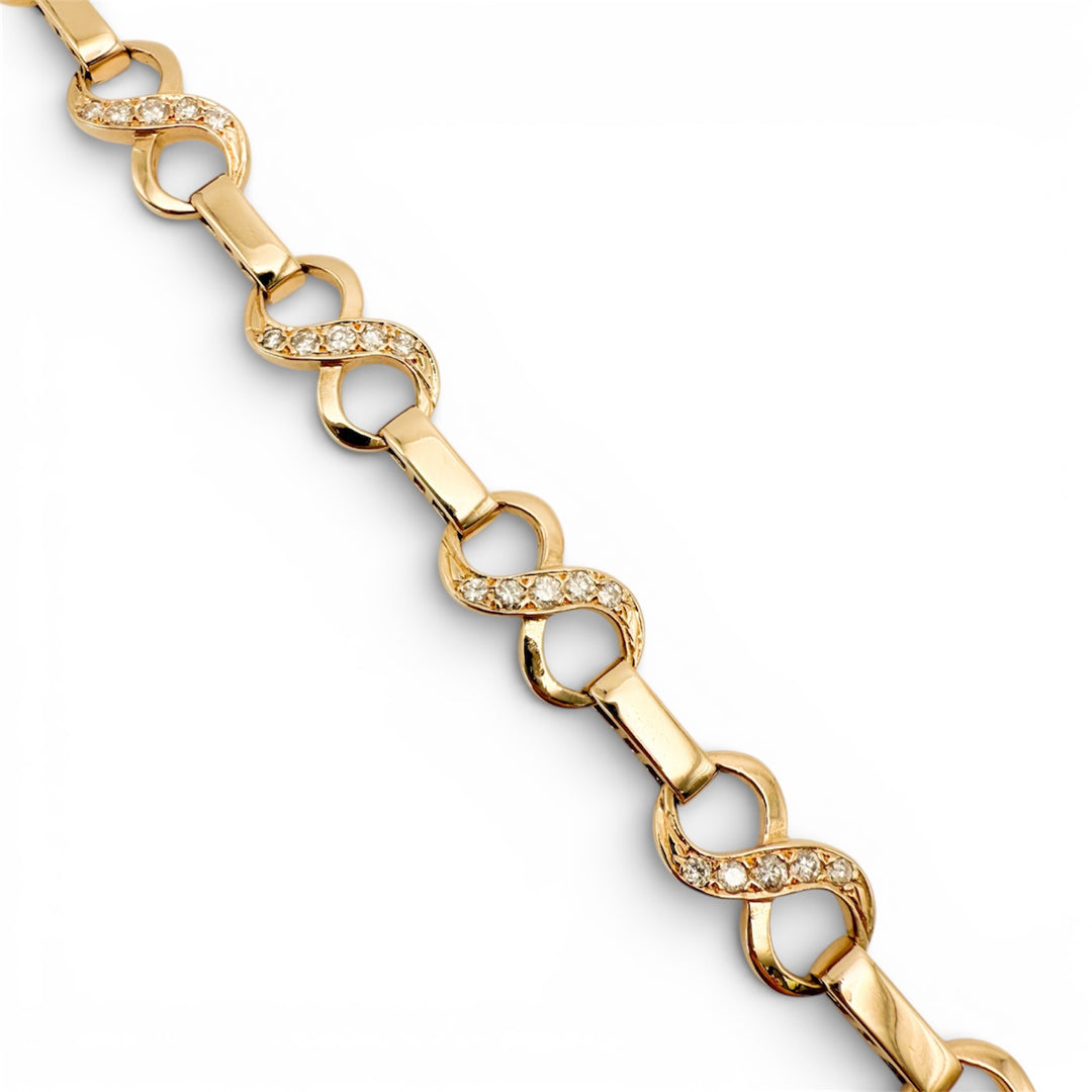 14k Yellow Gold Infinity Link Estate Bracelet