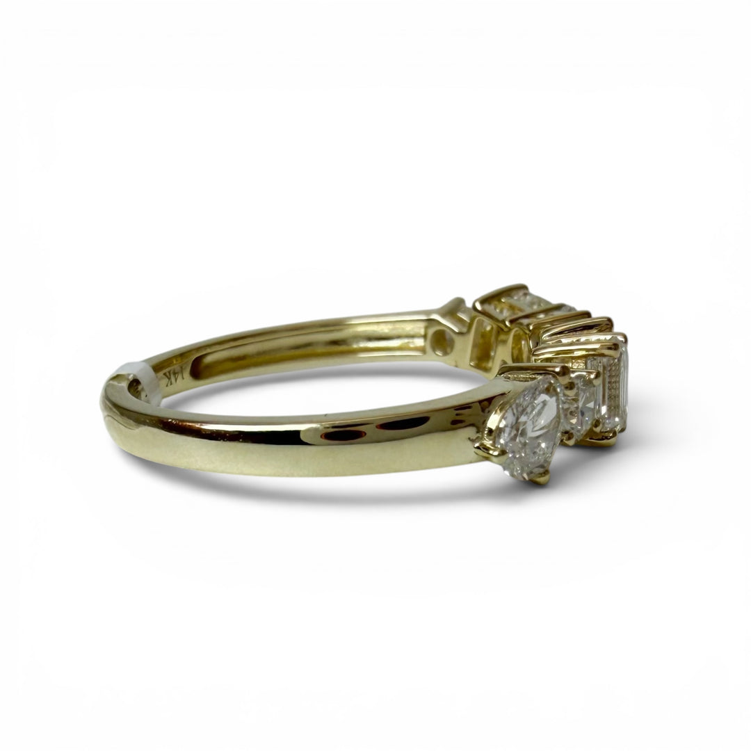 14k yellow gold multi shape lab diamond ring
