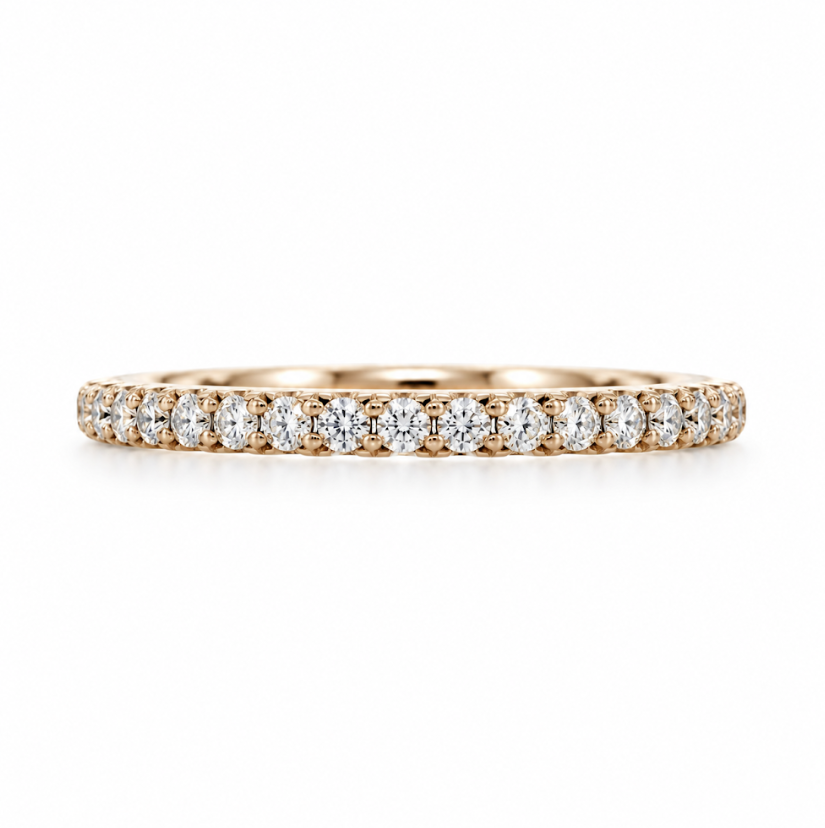 14k Rose Gold Diamond Wedding Band