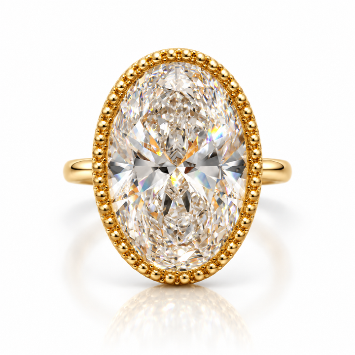 14k Yellow Bezel Oval Lab Grown Diamond Engagement Ring
