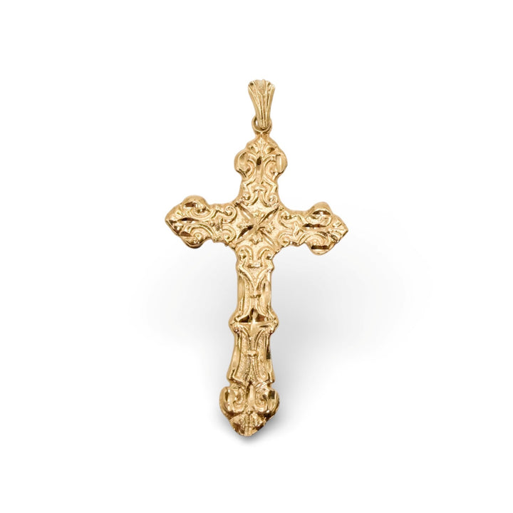 14k Yellow Gold Cross Charm
