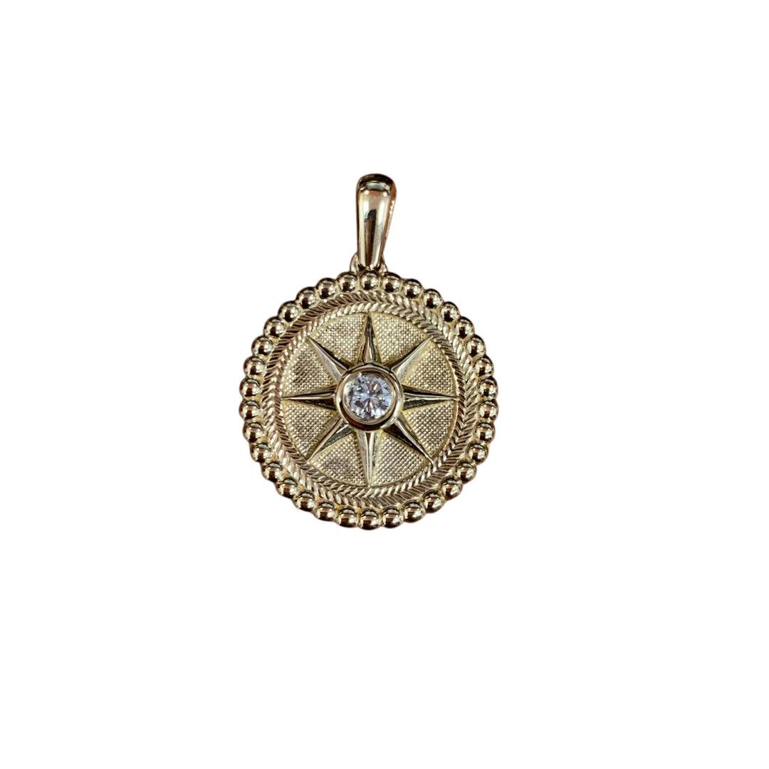 14k Yellow Gold Diamond Pendants