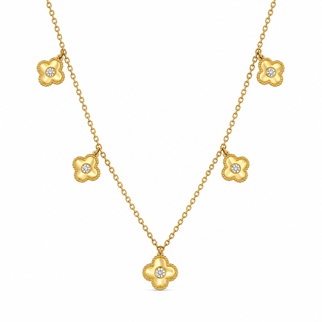 14k Yellow Station Diamond Necklace