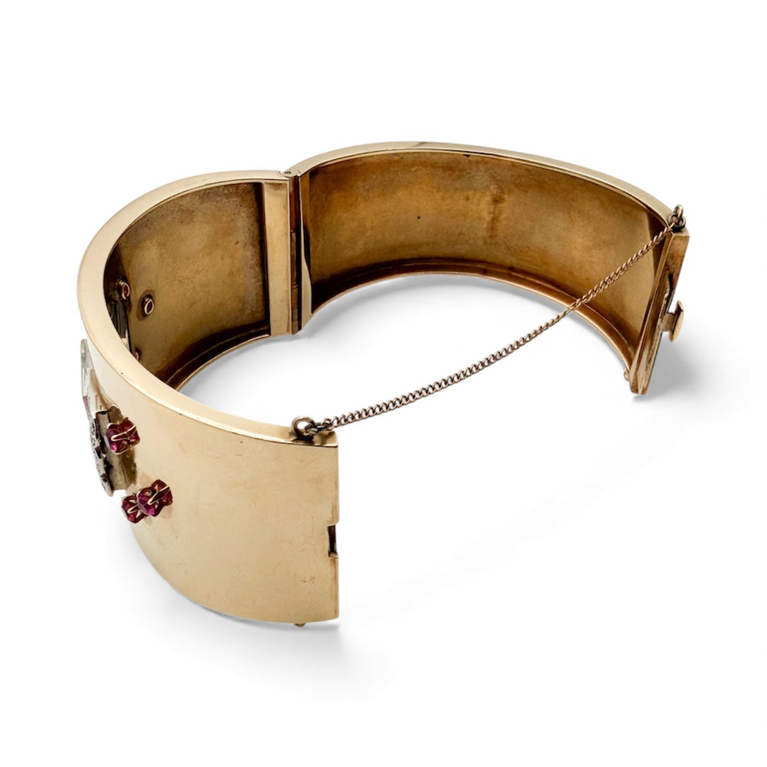 14k Yellow Gold 1940s Vintage Watch Bangle