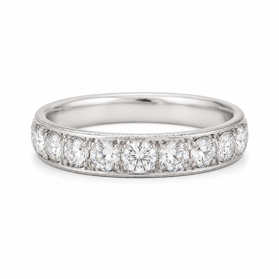 14k White Prong Set Diamond Estate Ring