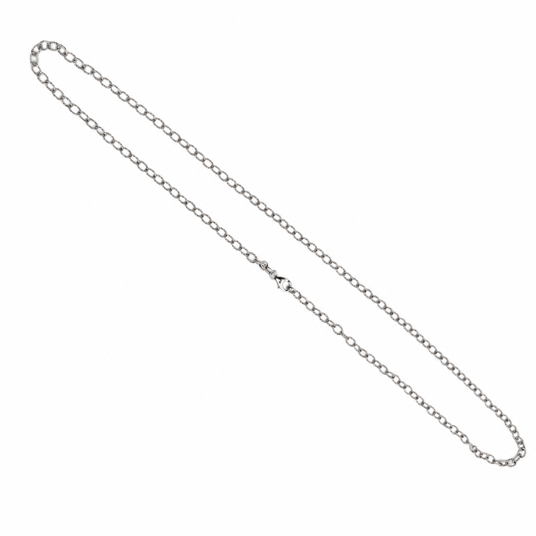 14k White Gold Open Link Chain