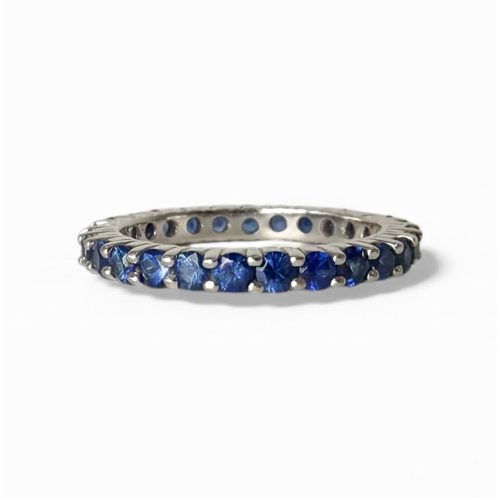 14k White Gold Sapphire Eternity Estate Ring