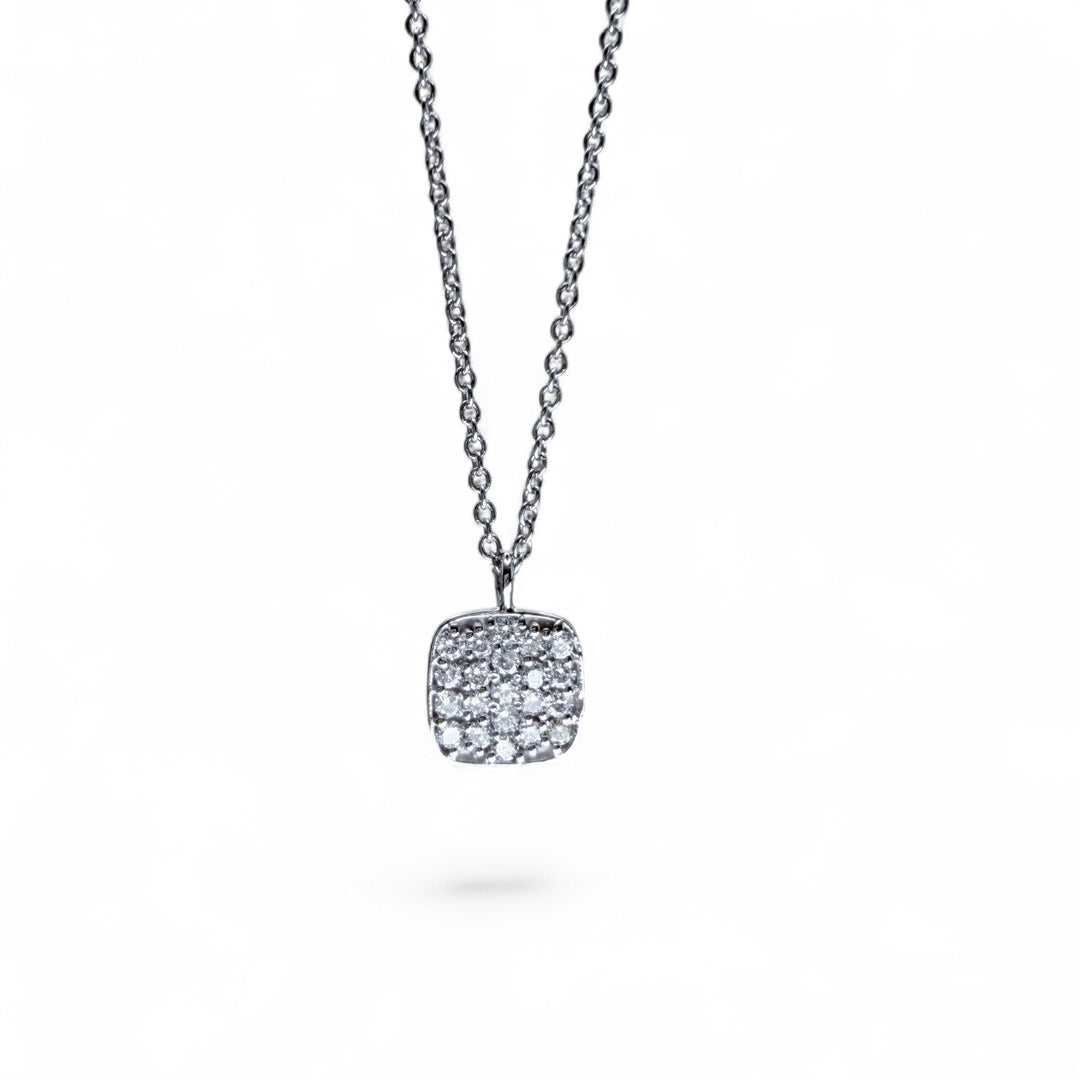 14k White Gold Diamond Pendant