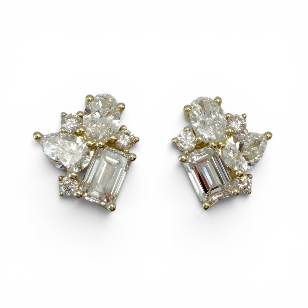 14k Yellow Gold Lab Grown Diamond Earrings 3.41 cttw
