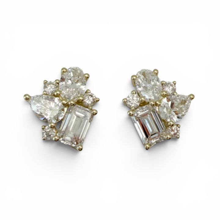 14k Yellow Gold Lab Grown Diamond Earrings 3.41 cttw