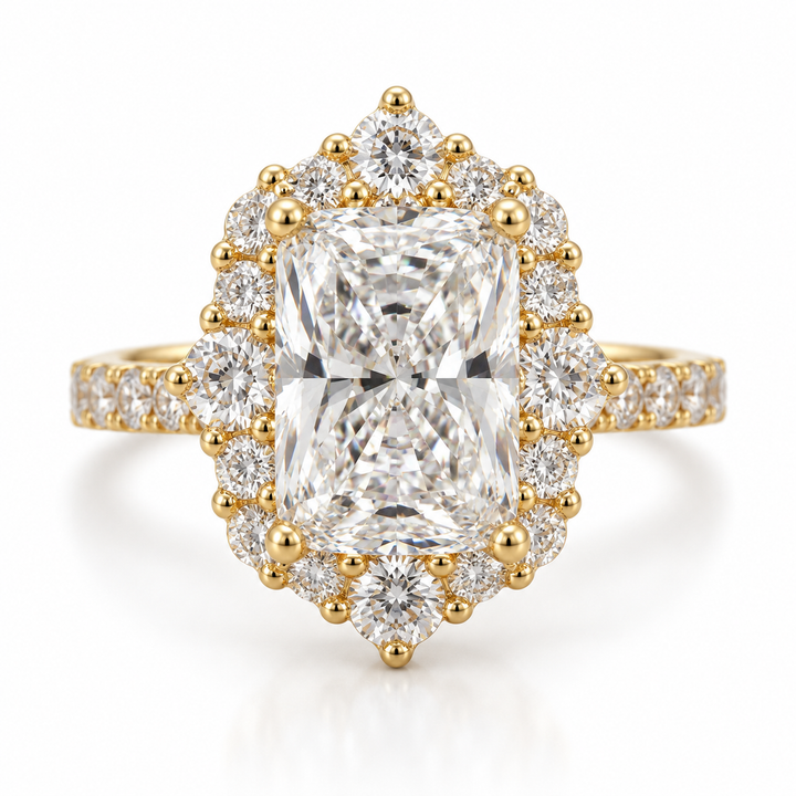 14kt Yellow Gold Diamond Halo Engagement Ring Mounting