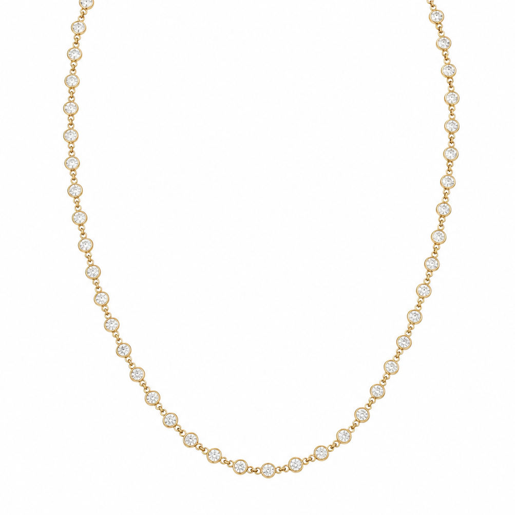 14k Yellow Bezel Lab Grown Diamond Chain