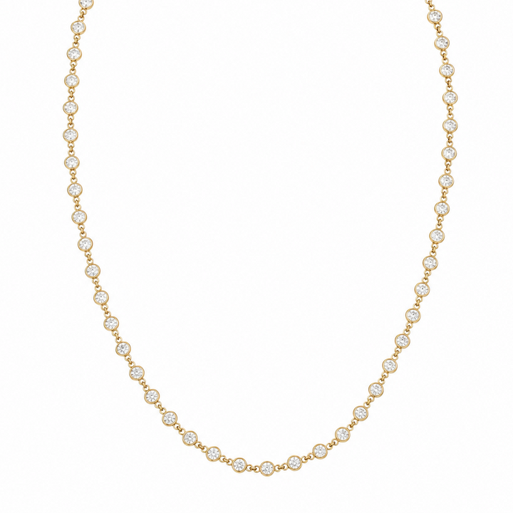 14k Yellow Bezel Lab Grown Diamond Chain