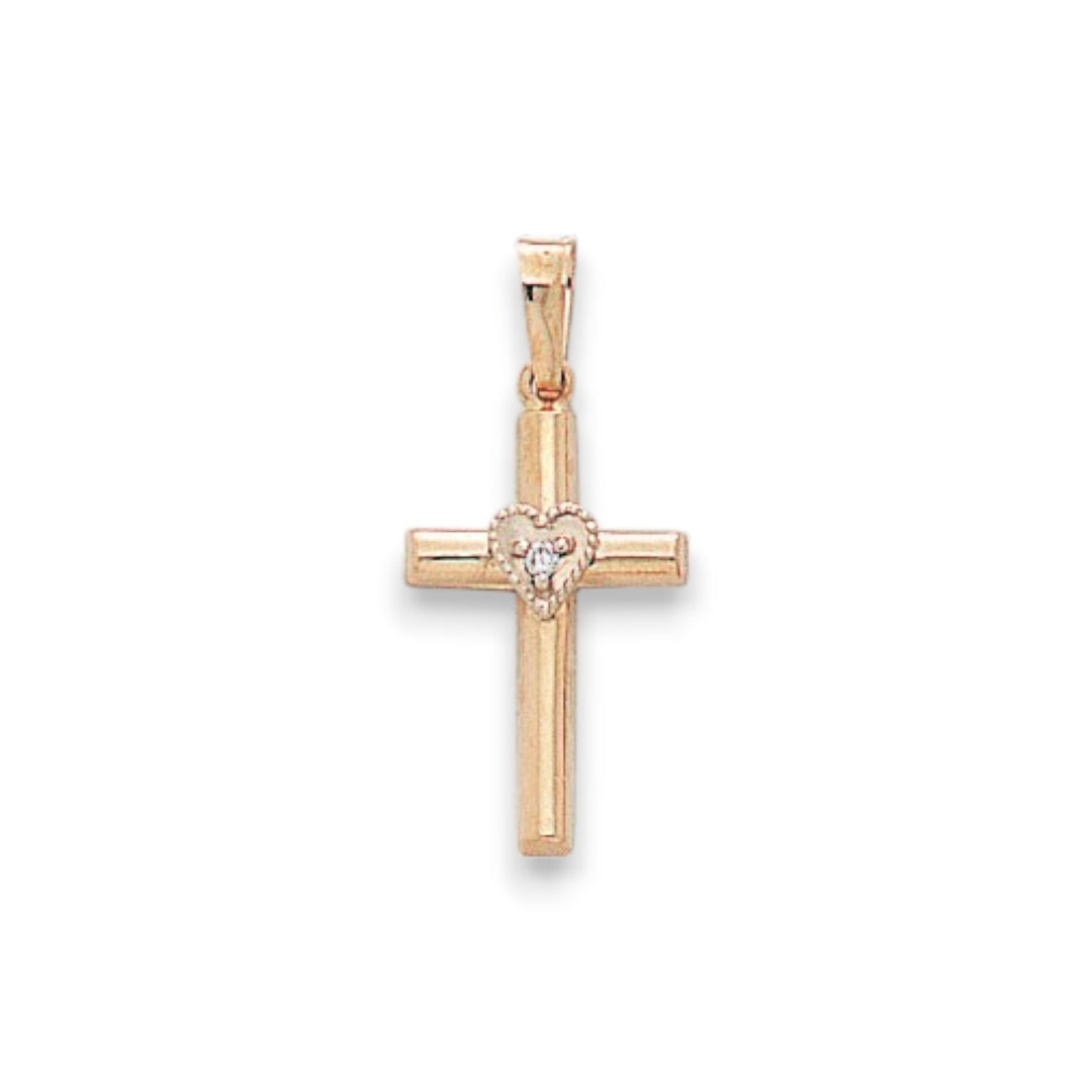 14k Yellow Gold Cross Charm
