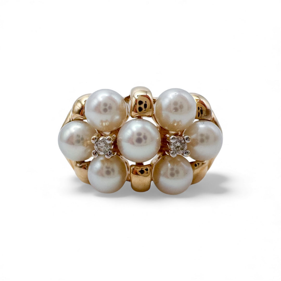 14k Yellow Gold Pearl Estate Ring