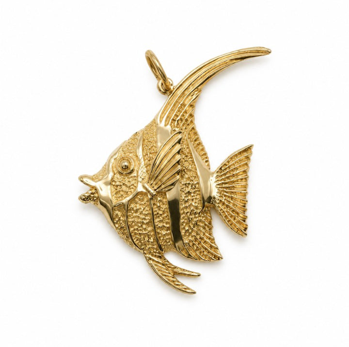 14k Yellow Estate Angelfish Pendant