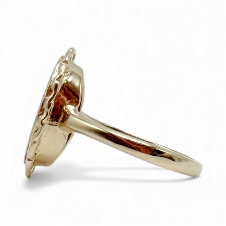 14k Yellow Gold Diamond Estate Signet Ring