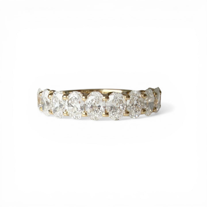 10k Yellow Gold Prong Set 2.11ctw Oval Lab Grown Diamond Wedding Band