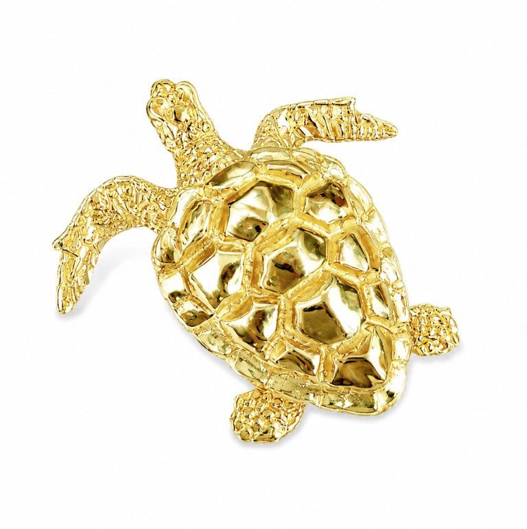 14k Yellow Estate Turtle Pendant