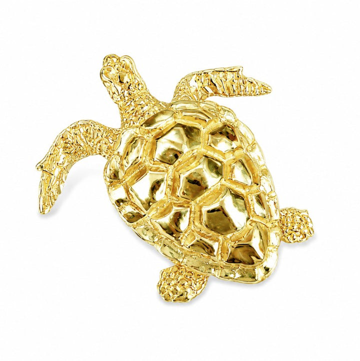 14k Yellow Estate Turtle Pendant