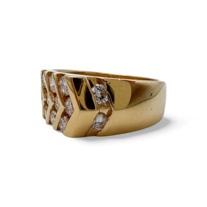 18k Yellow Gold Diamond Estate Ring