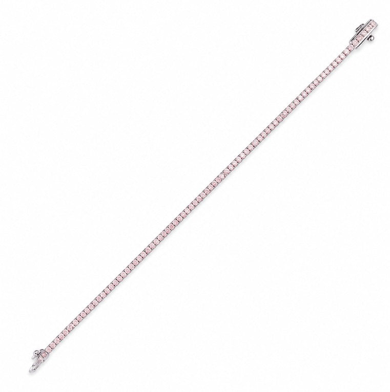 14k White Pink Lab Grown Diamond Bracelet 1.58 cttw