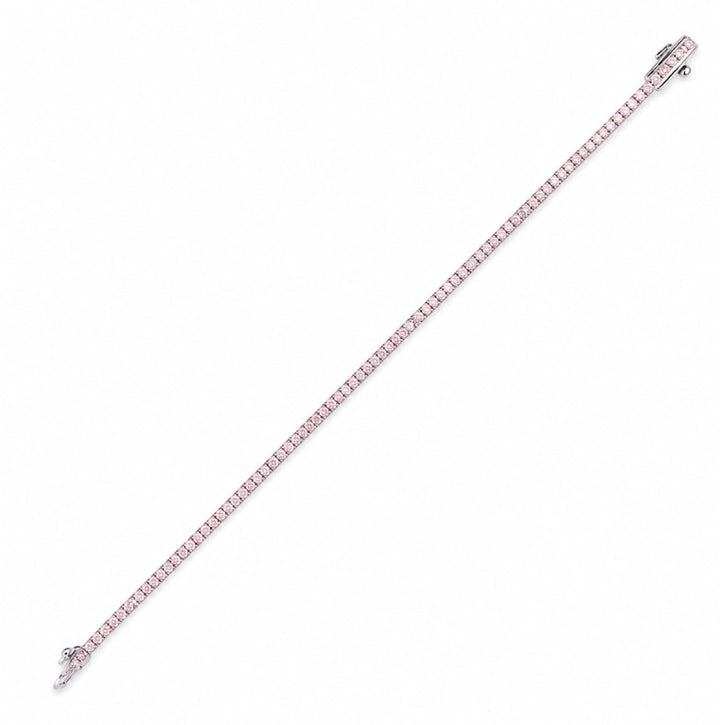 14k White Pink Lab Grown Diamond Bracelet 1.58 cttw