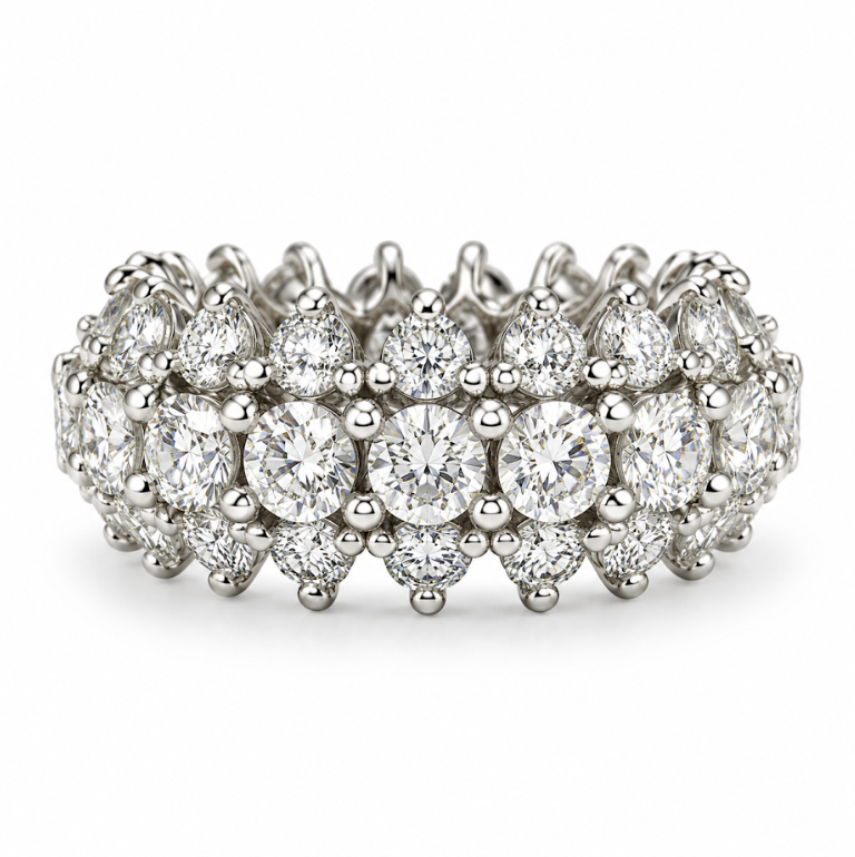 14k White Gold Diamond eternity Estate Ring