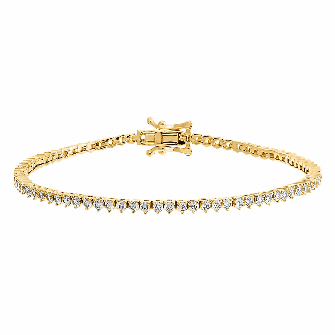 14k Yellow Gold Lab Grown Diamond Bracelet 0.90 cttw
