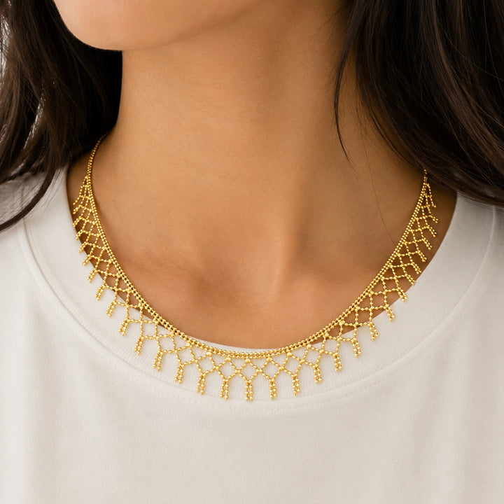14k Yellow Bead Estate Necklace