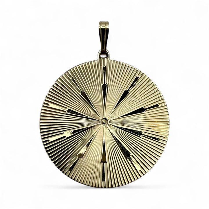 14k Yellow Gold Estate Disc Pendant