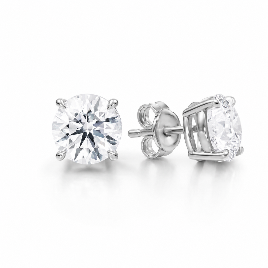 14k White Gold Lab Grown Diamond Earrings 1.84 cttw