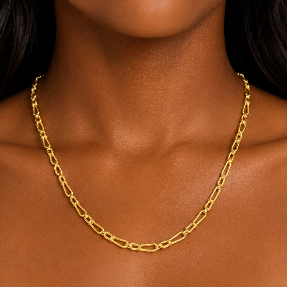 14k Yellow Tapered Link Estate Chain